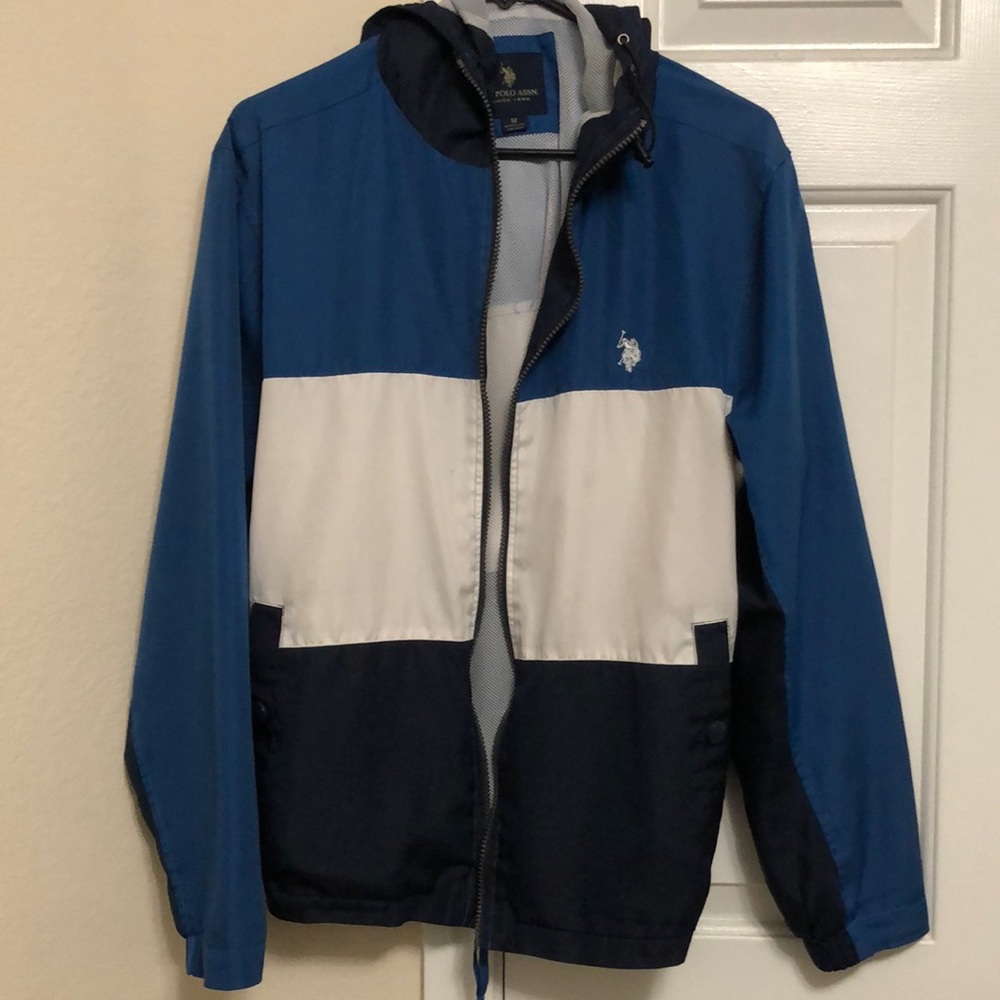 White & Blue Polo Windbreaker